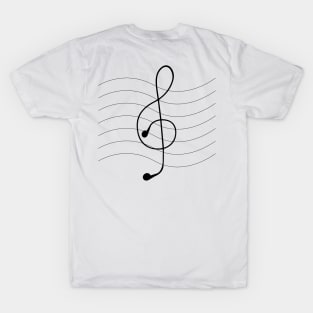 Treble clef from earphones T-Shirt